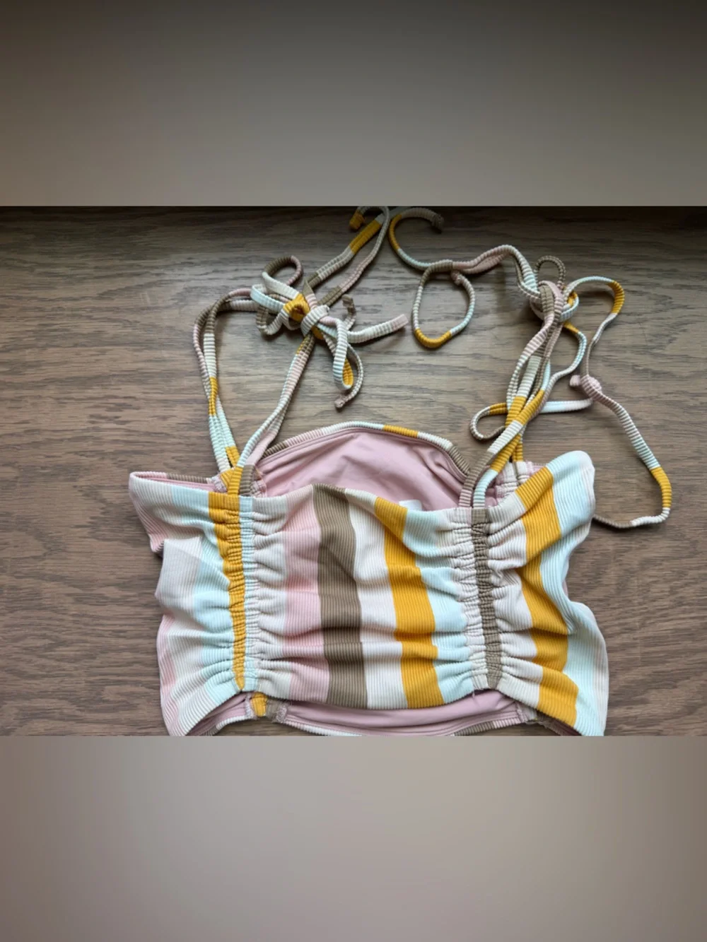 Aerie Ribbed Longline Bandeau Bikini Top + Bottoms